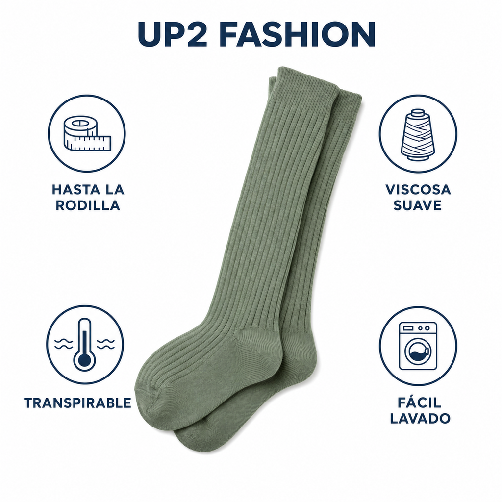Calcetines Altos de Mujer 39-42 Verde | UP2 FASHION