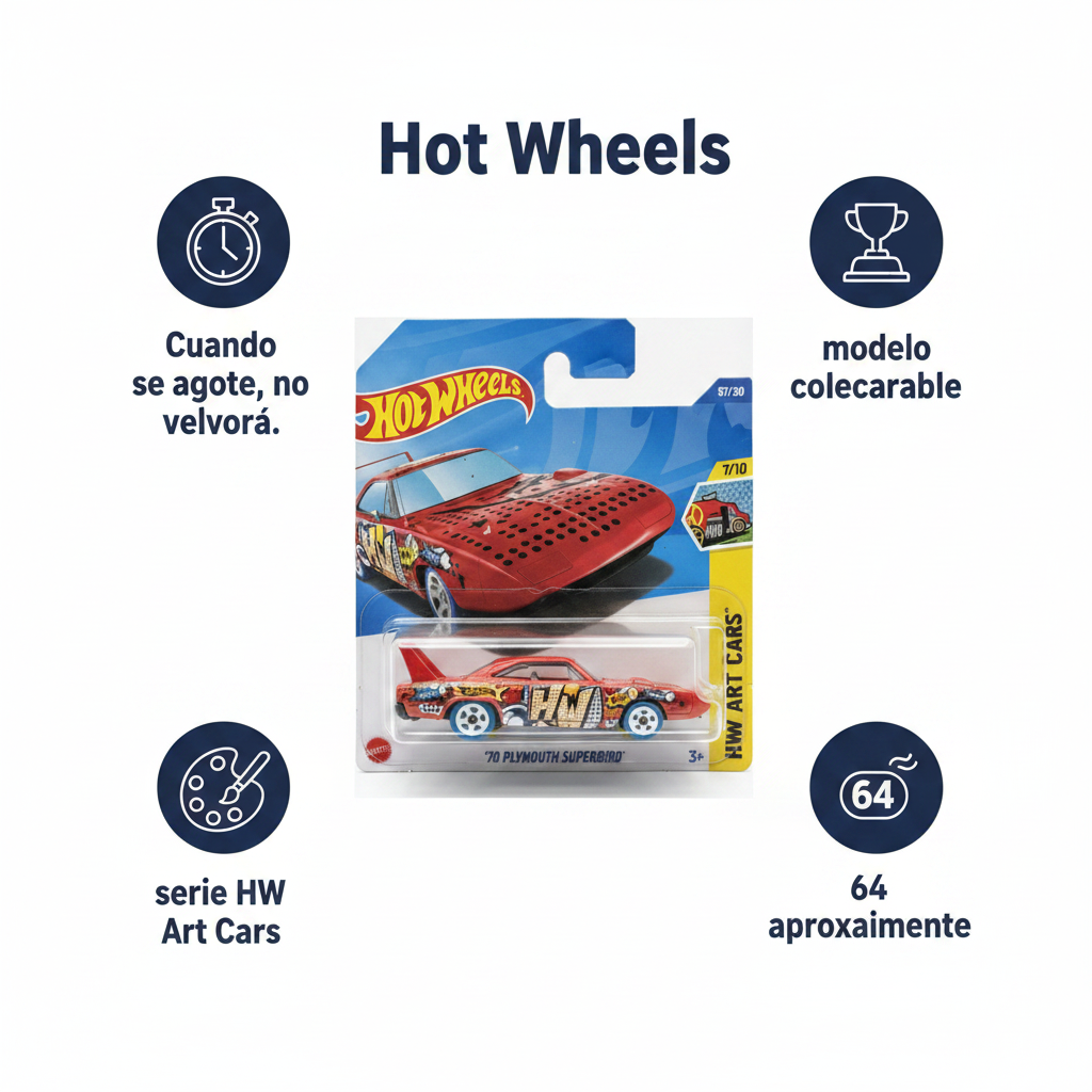 Hot Wheels '70 Plymouth Superbird HW Art Cars rojo