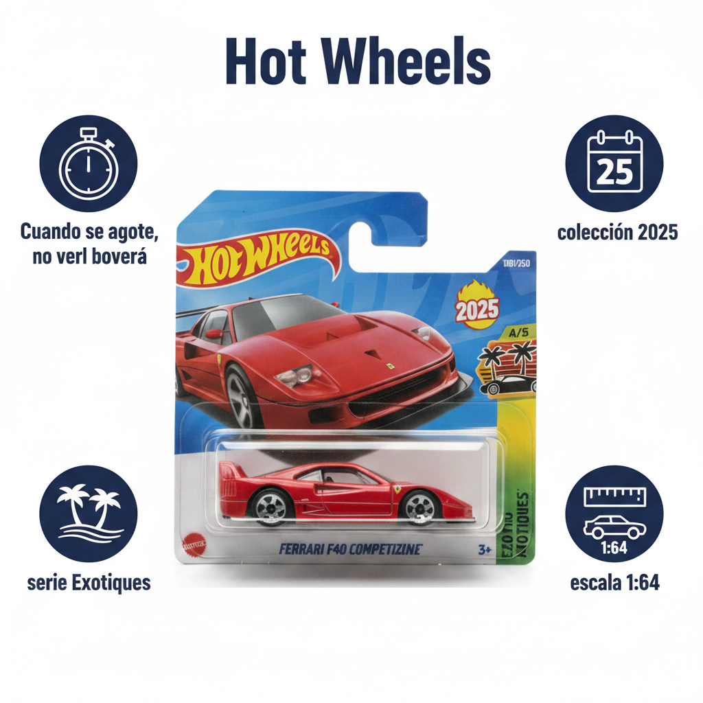 Hot Wheels Ferrari F40 Competizione rojo