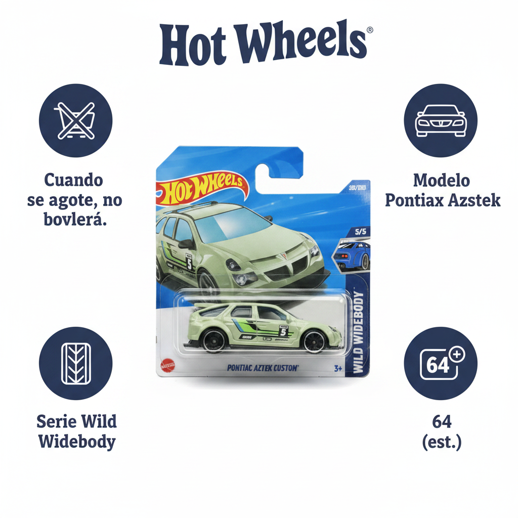 Hot Wheels Pontiac Aztek Custom Wild Widebody verde (aprox. 7-8cm)