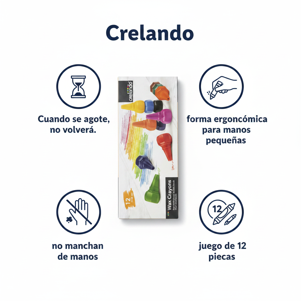 Ceras de Cera Crelando, 12 unidades, colores surtidos