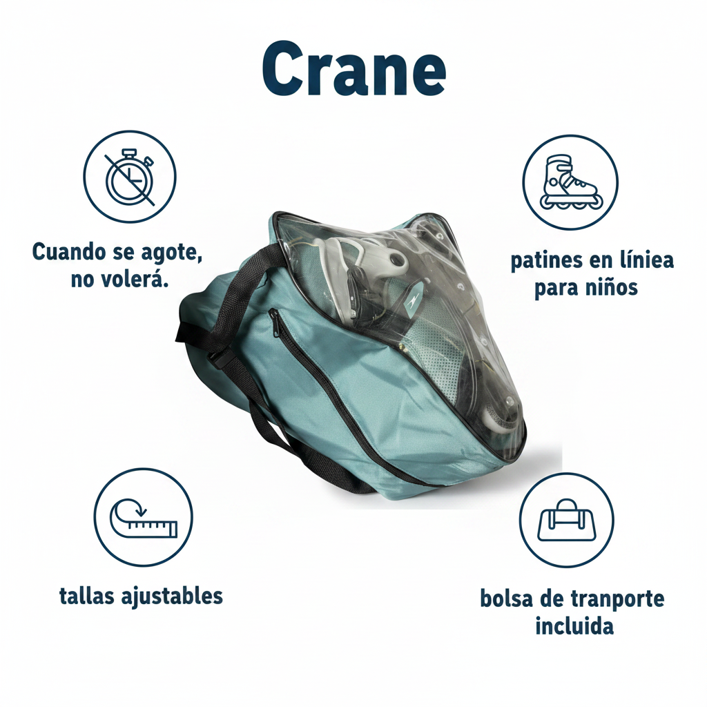 Crane Patines en línea para niños, tallas 29-33, 33-37 o 37-41, azul/negro
