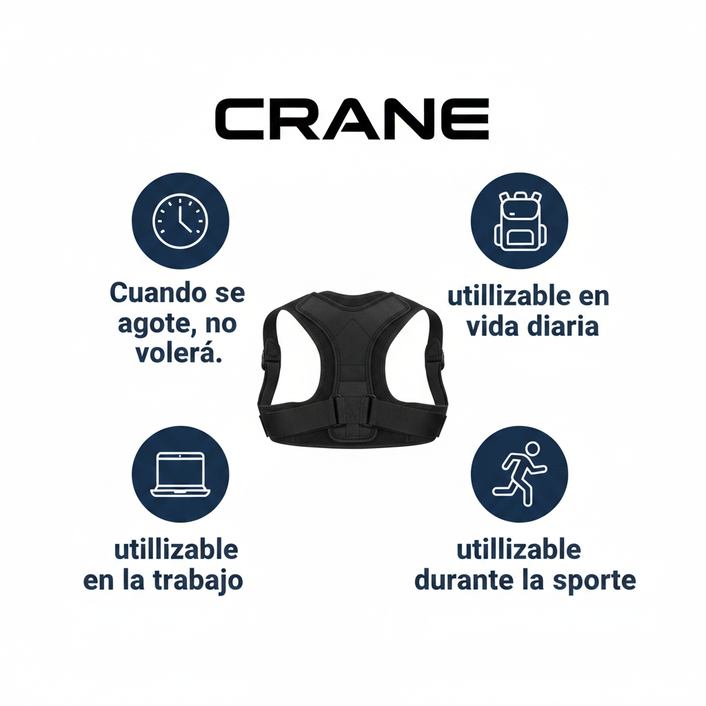 Crane Entrenador de Postura Talla S/M Negro Gris
