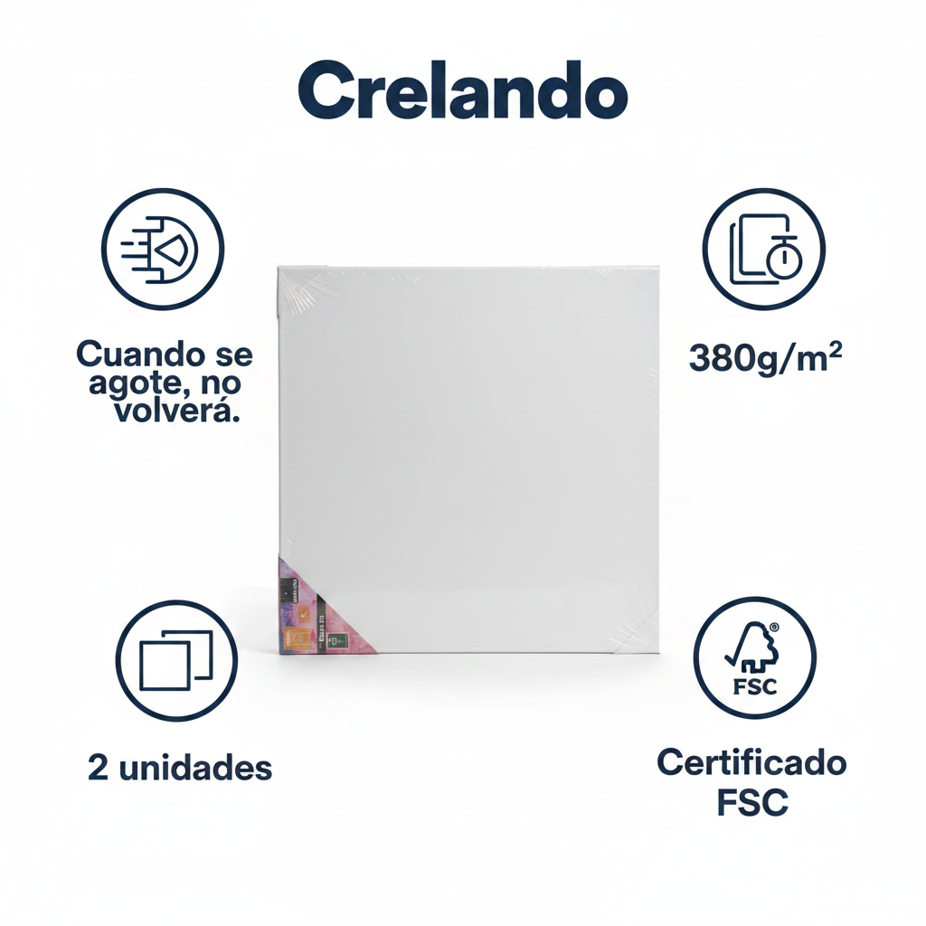 Crelando Set de lienzos 40x40cm blanco