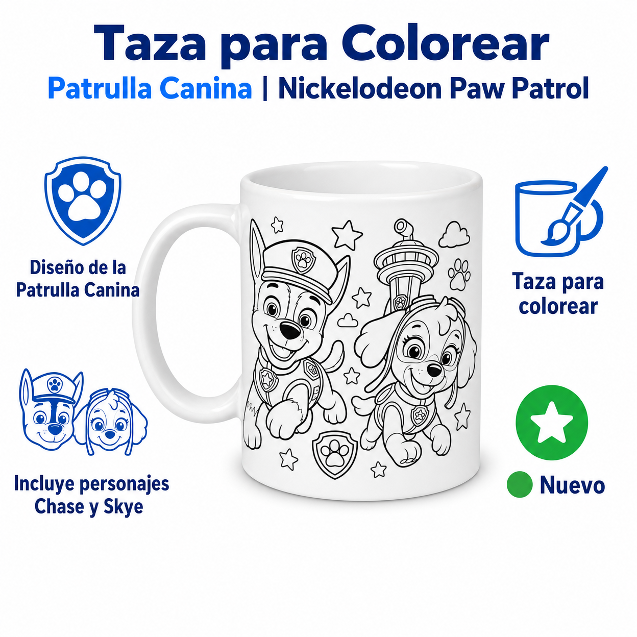 Taza para Colorear Patrulla Canina | Nickelodeon Paw Patrol