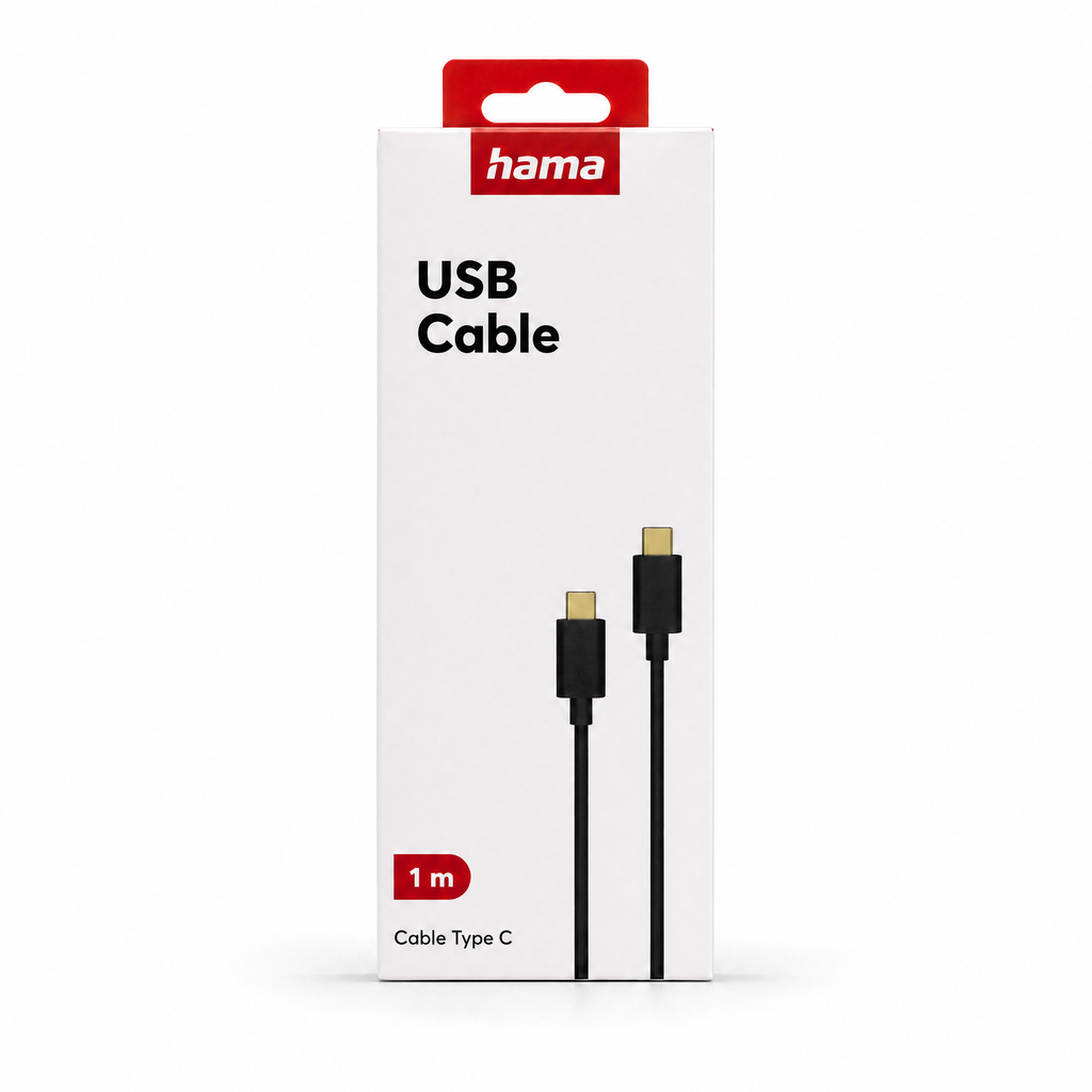 Hama Cable USB-C a USB-C 1 m — Negro