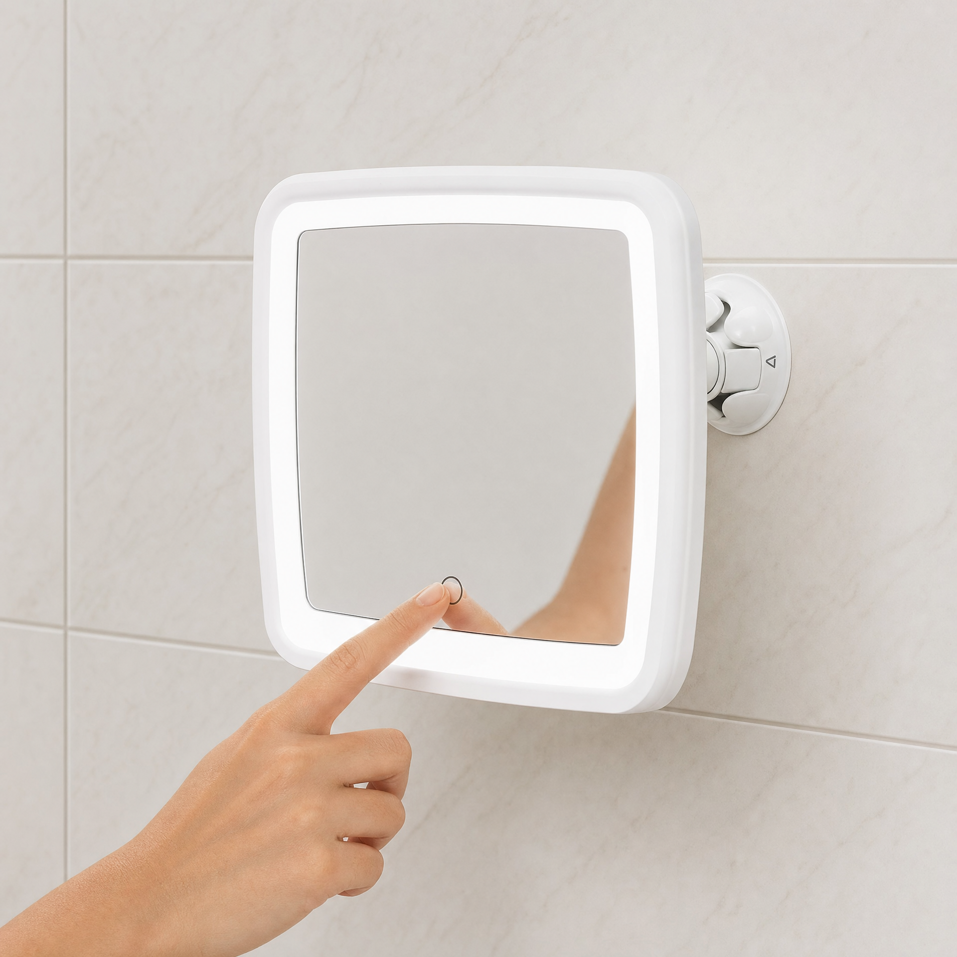 Espejo Cosmético LED Ambiano con Ventosa y Aumento 5x