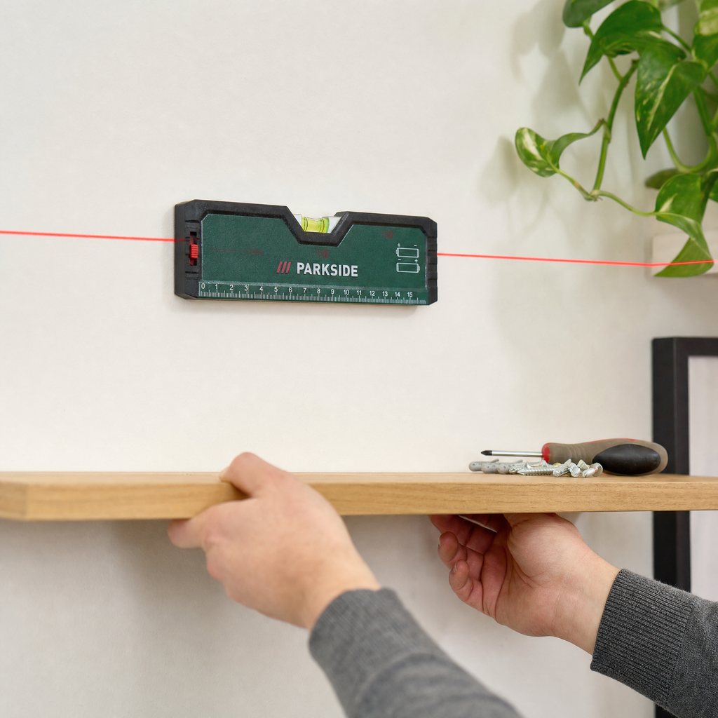 Nivel de Burbuja Láser Parkside PLW A1 con Regla de 15 cm