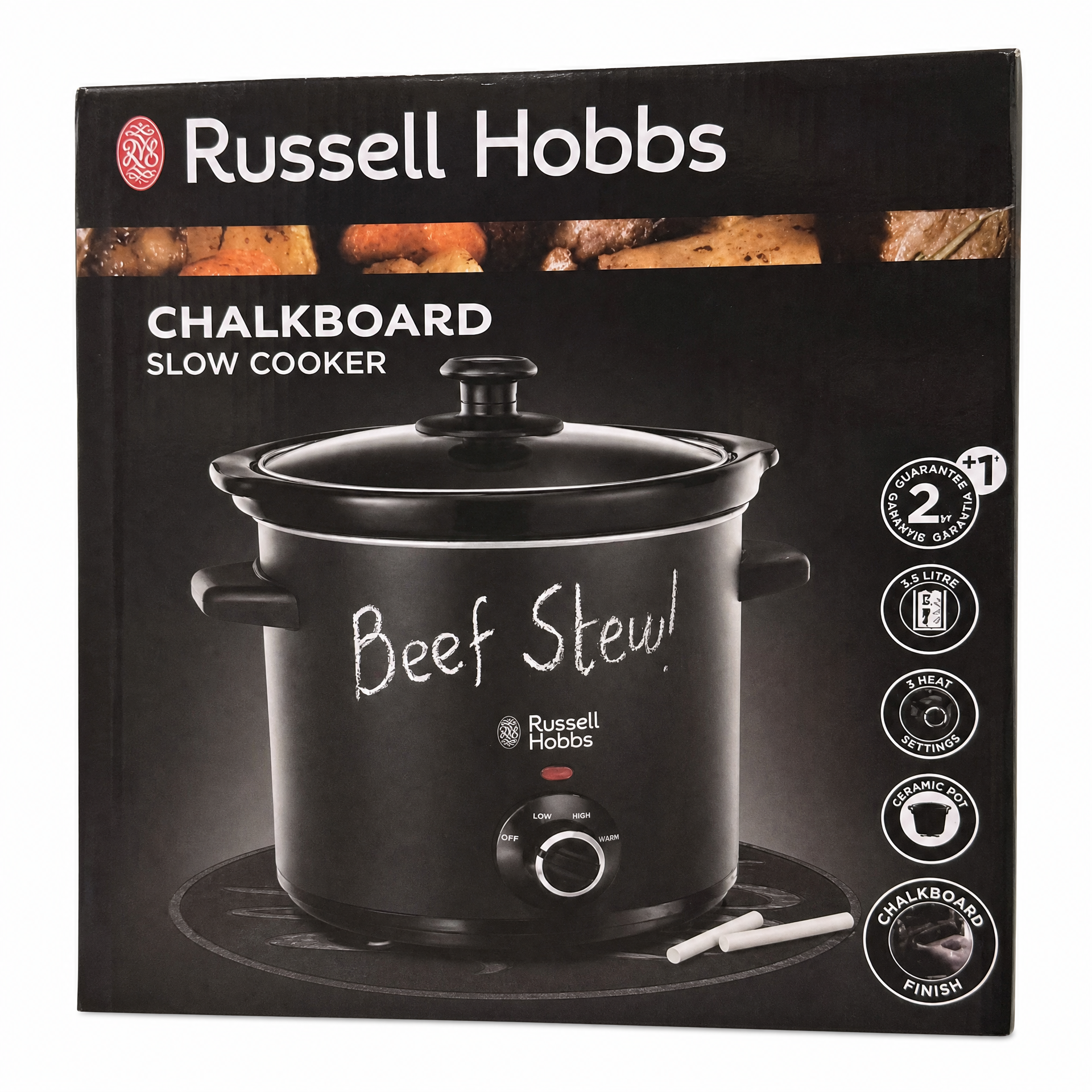 Russell Hobbs Olla de cocción lenta Chalkboard acabado pizarra negro mate