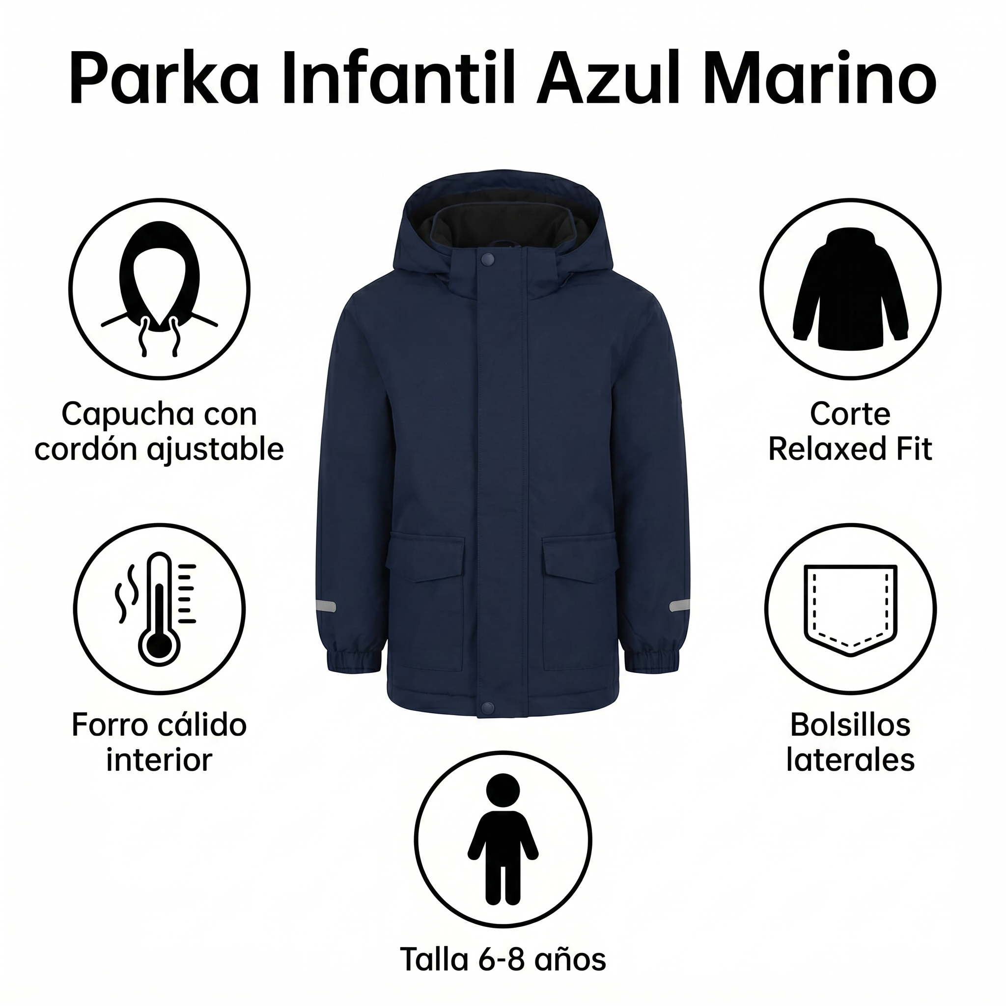 Parka Infantil Azul Marino Lily & Dan