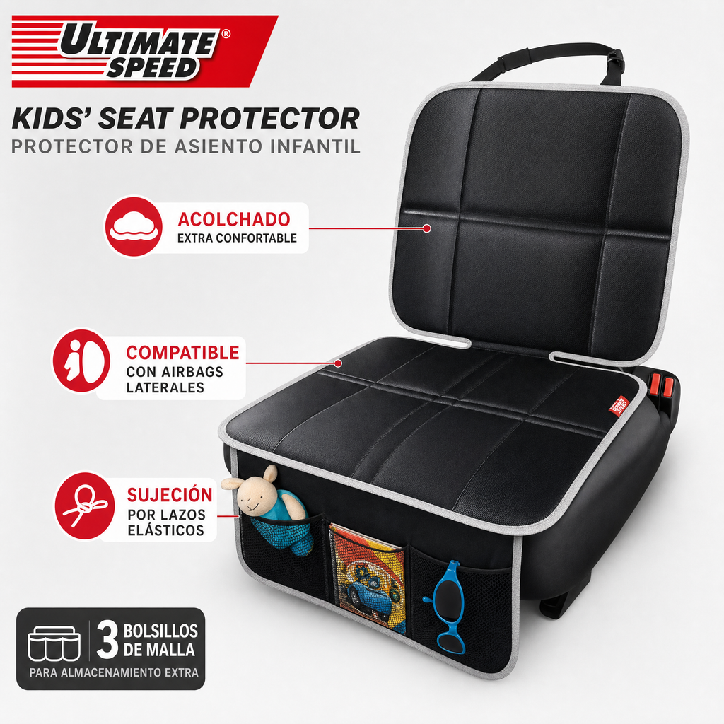 Ultimate Speed Protector de Asiento de Coche Acolchado Respaldo Alto Lavable a Mano