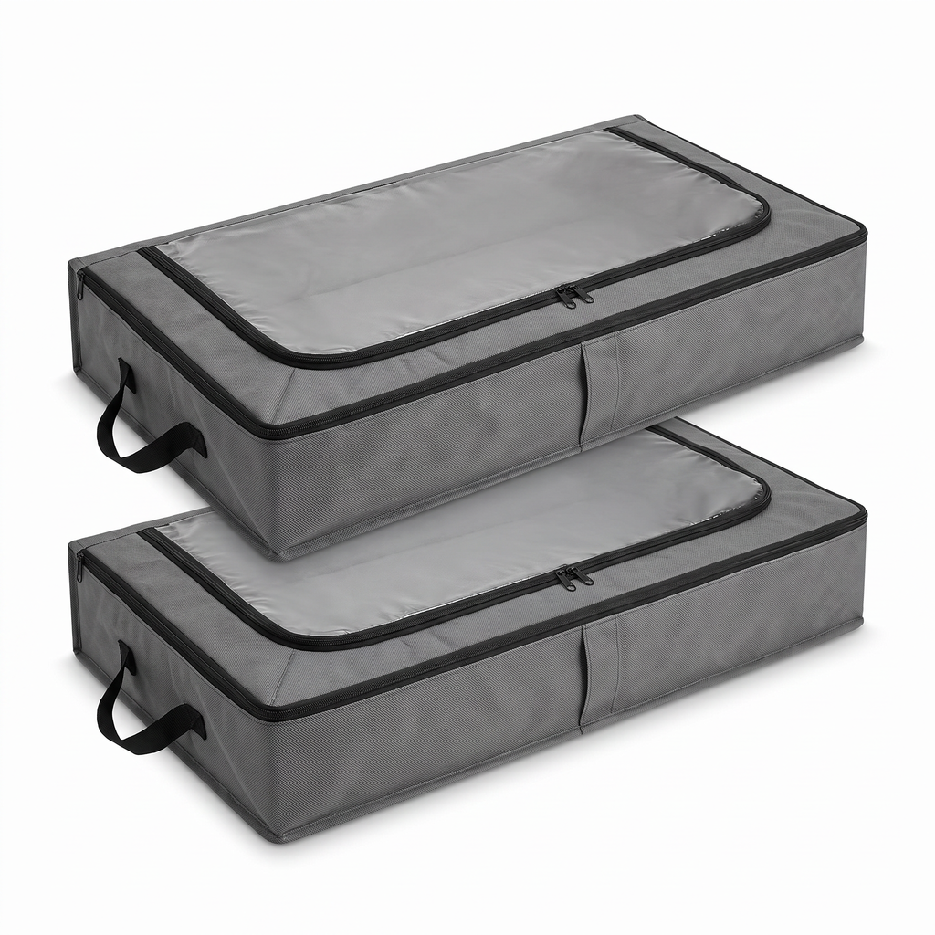 Pack de 2 Bolsas de Almacenamiento Bajo Cama 100 × 15 × 50 cm