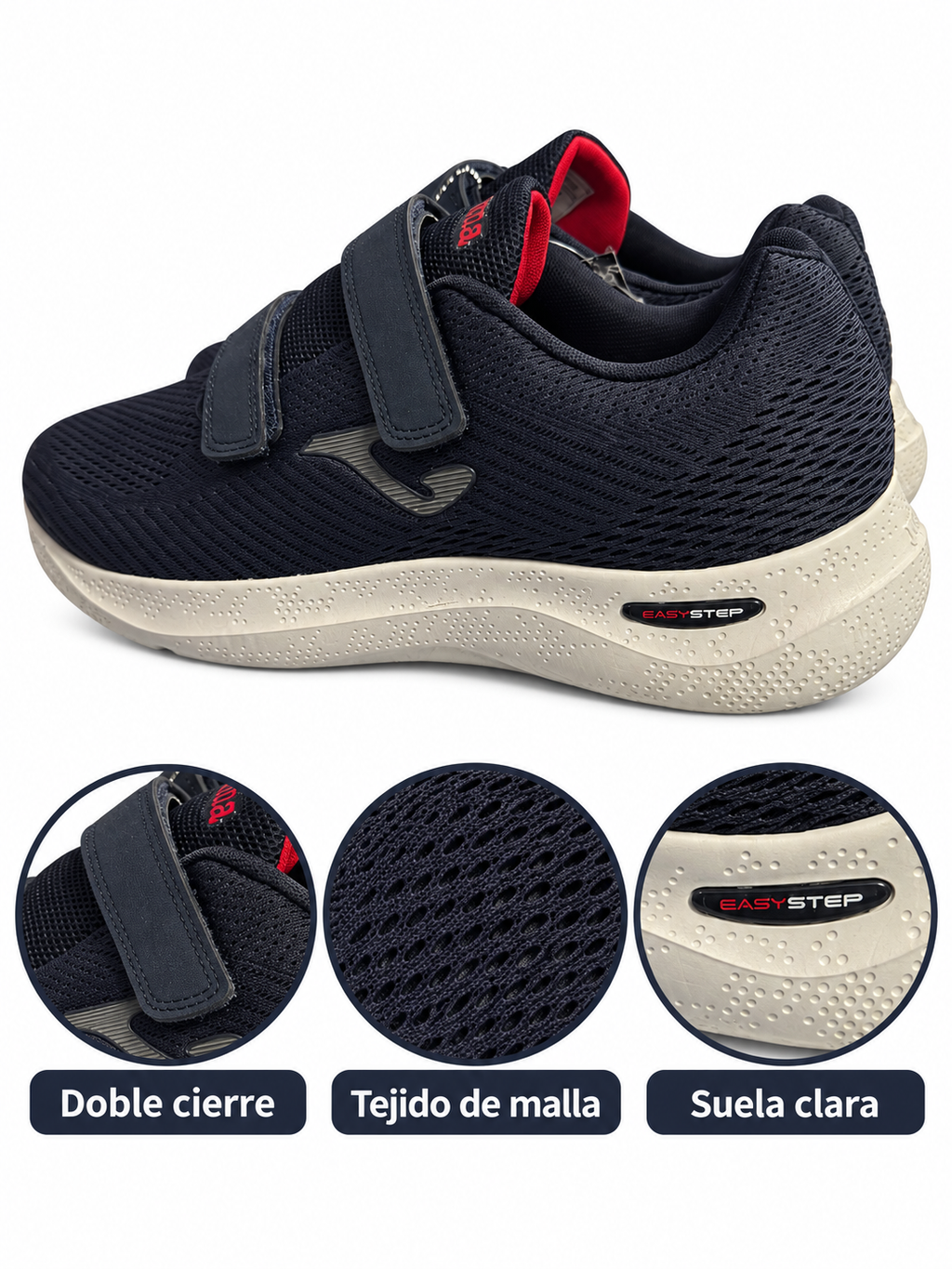 Zapatillas Joma Corinto Men 2503 marino con doble cierre y suela clara