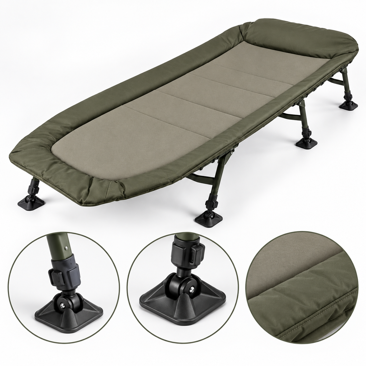 Características de la cama de pesca JRC Defender II Flatbed