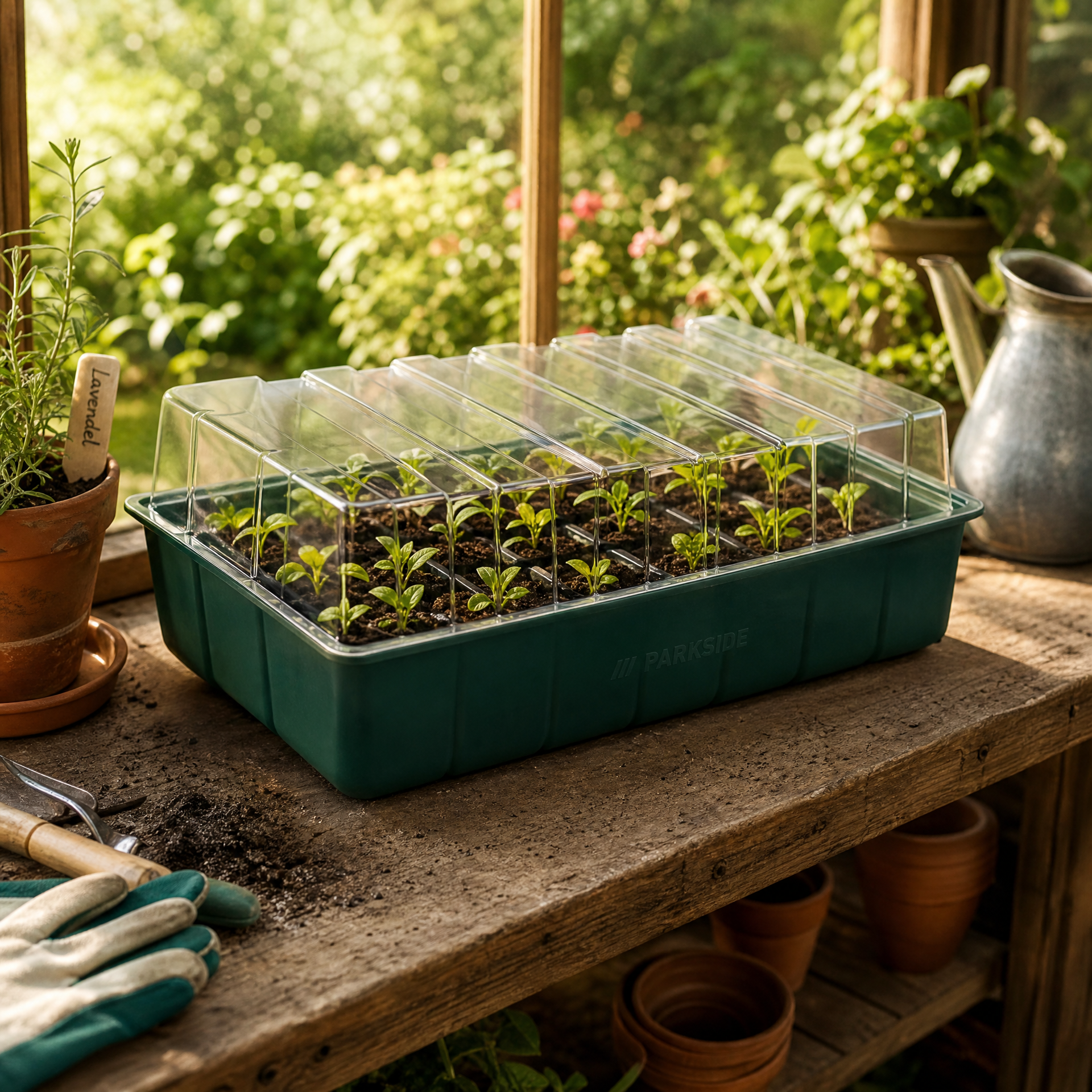 Parkside set propagador para germinar semillas con cubiertas transparentes