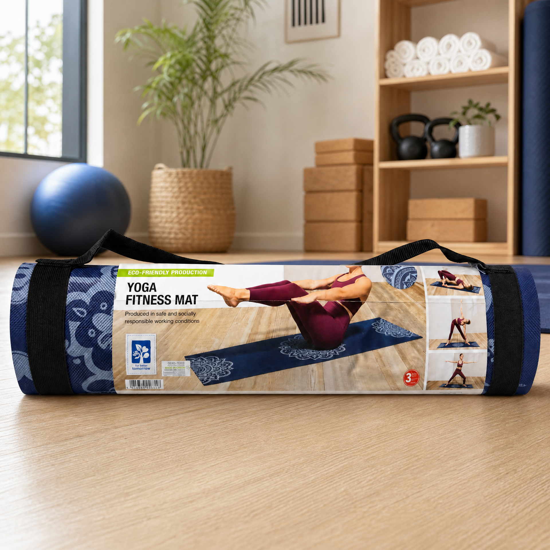 Esterilla de yoga y fitness ligera, cómoda y antideslizante