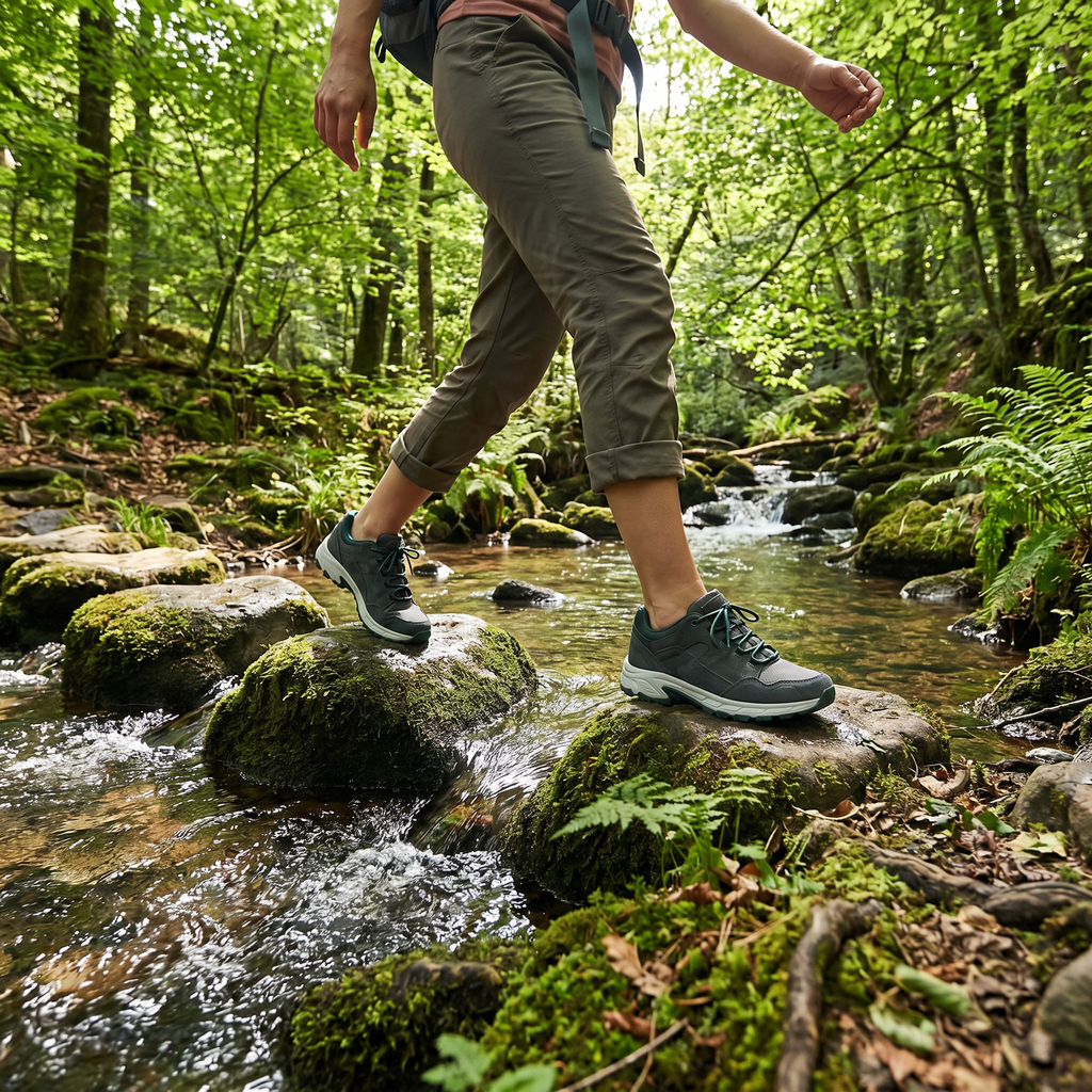 Zapatillas Trekking/Trail Mujer Gris/Verde Oscuro — Suela Trail