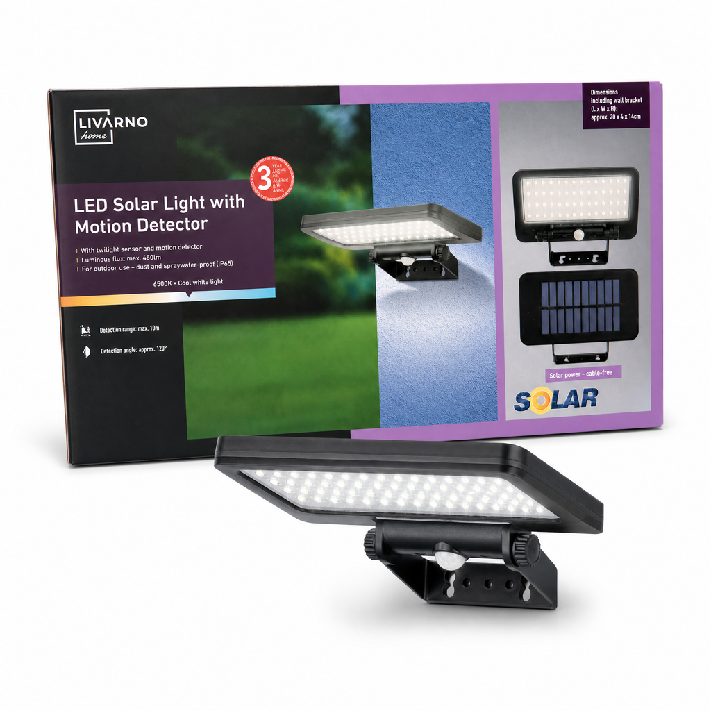 Livarno Home Luz solar LED con detector de movimiento para exterior