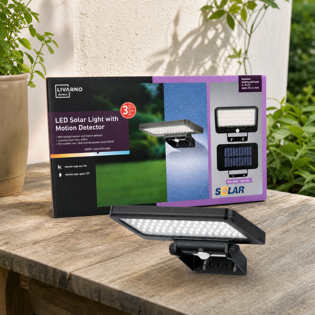 Livarno Home Luz solar LED con detector de movimiento para exterior