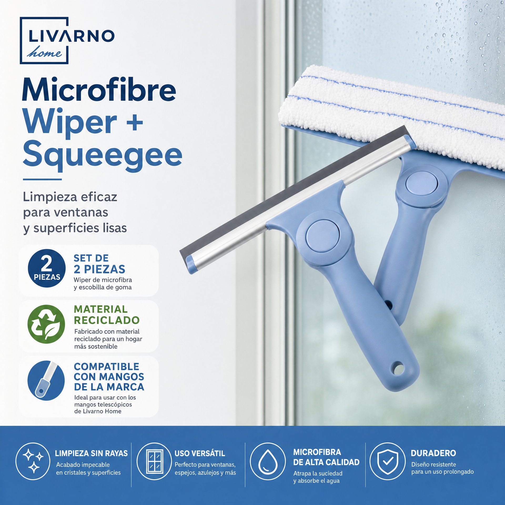 Livarno Home Limpiaventanas de microfibra y rasqueta