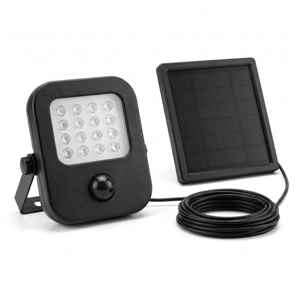 Livarno Home foco solar LED 16 LED con sensor y panel independiente