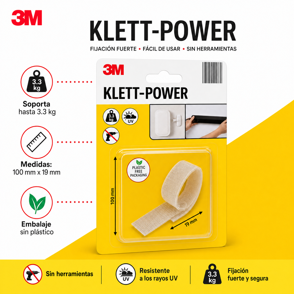 3M Klett-Power Cinta de Cierre 13 mm x 100 mm
