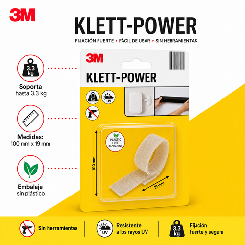 3M Klett-Power Cinta de Cierre 13 mm x 100 mm