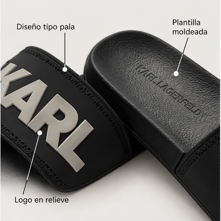 Características de las chanclas Karl Lagerfeld KL70004N negras talla 40