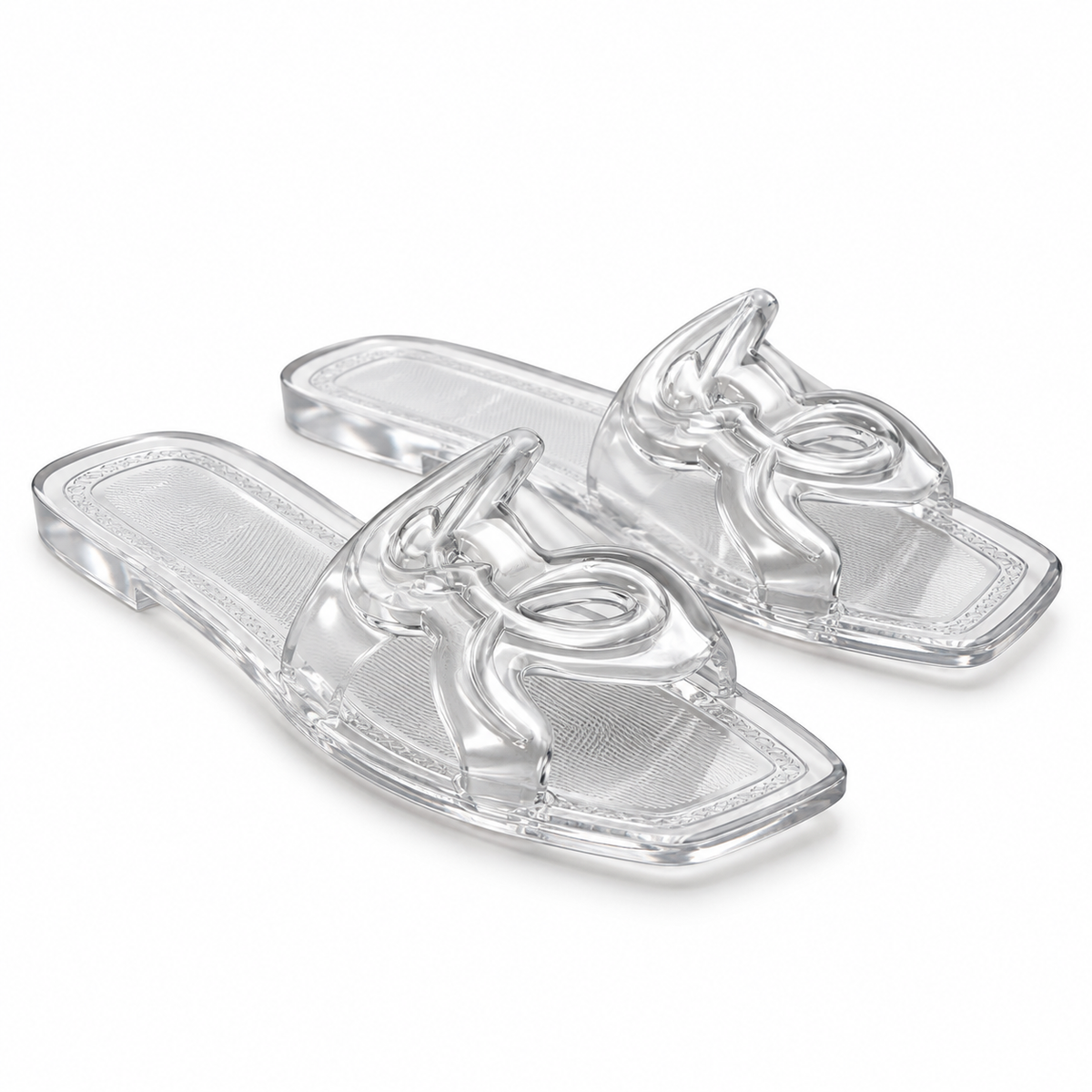 Sandalias Karl Lagerfeld KL800008B transparentes talla 37 sobre fondo blanco