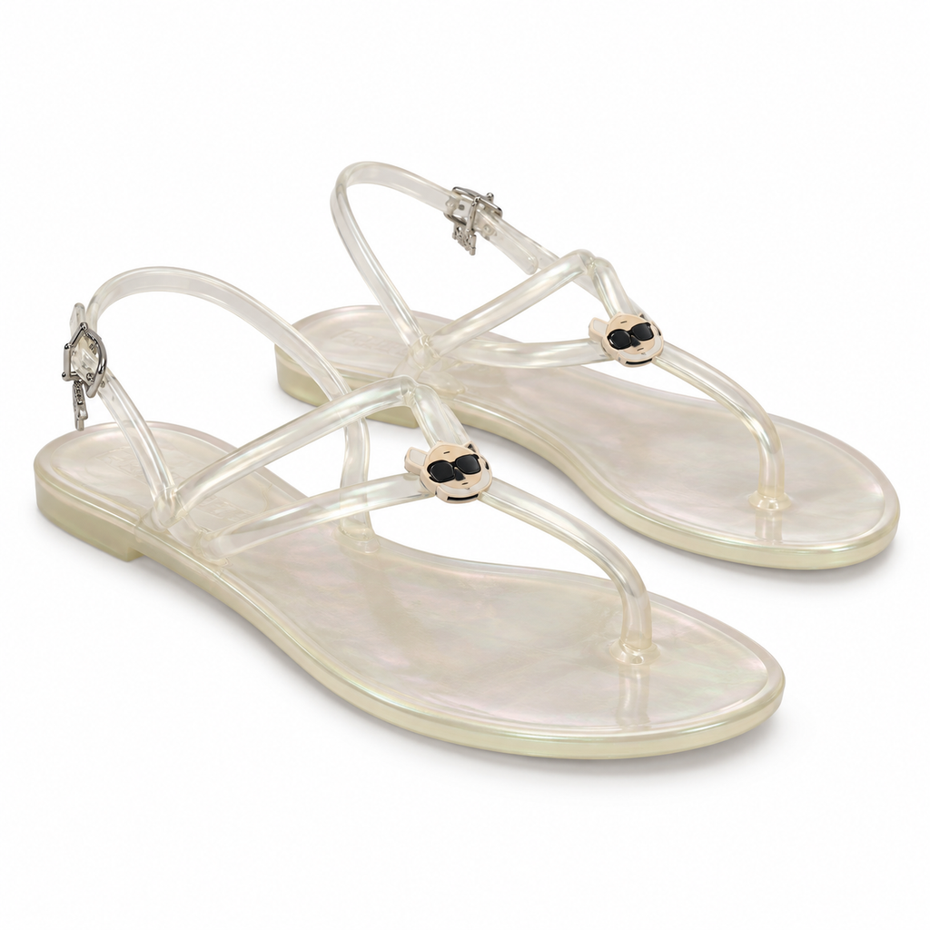 Sandalias Karl Lagerfeld KL800028 transparentes talla 40 sobre fondo blanco