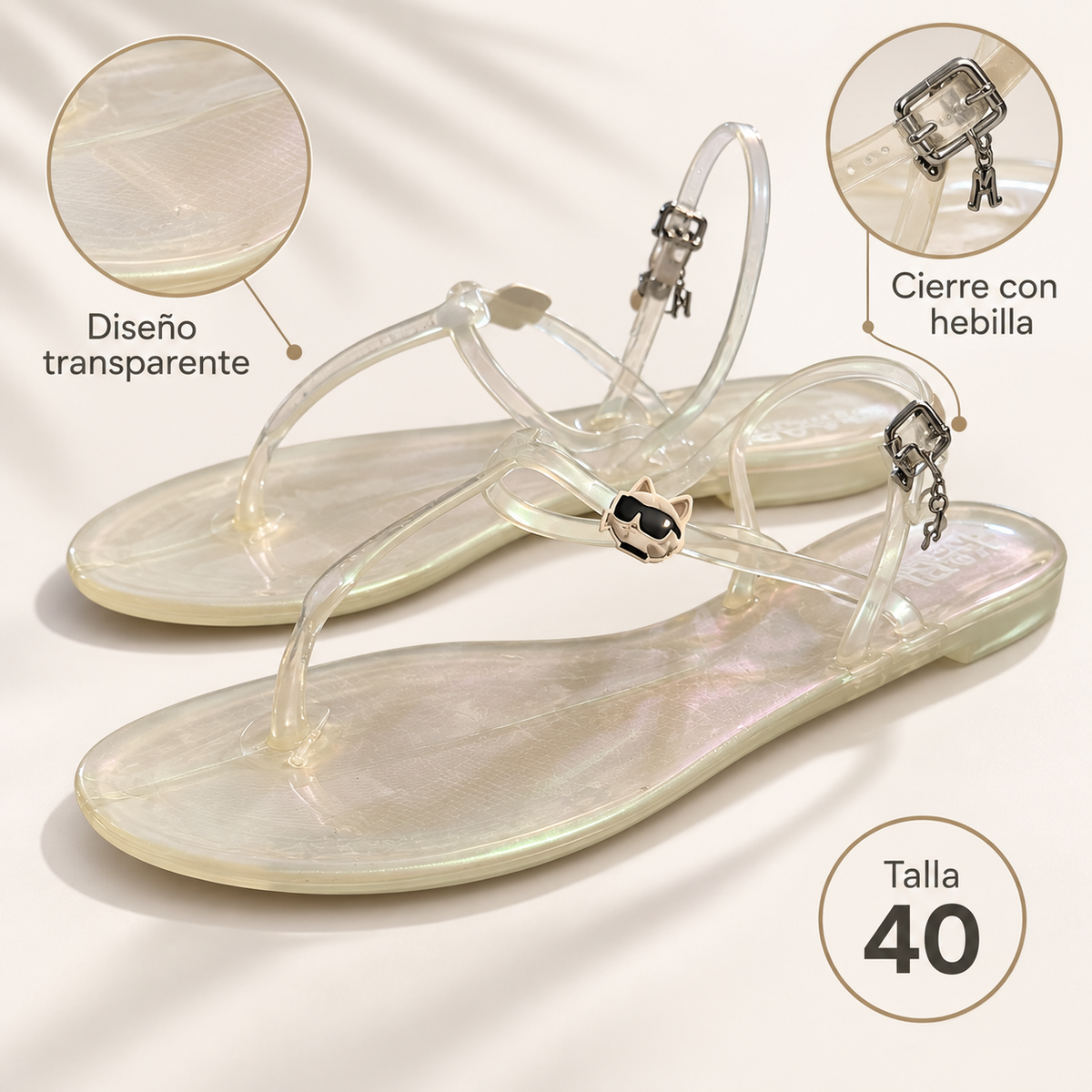 Características de las sandalias Karl Lagerfeld KL800028 talla 40