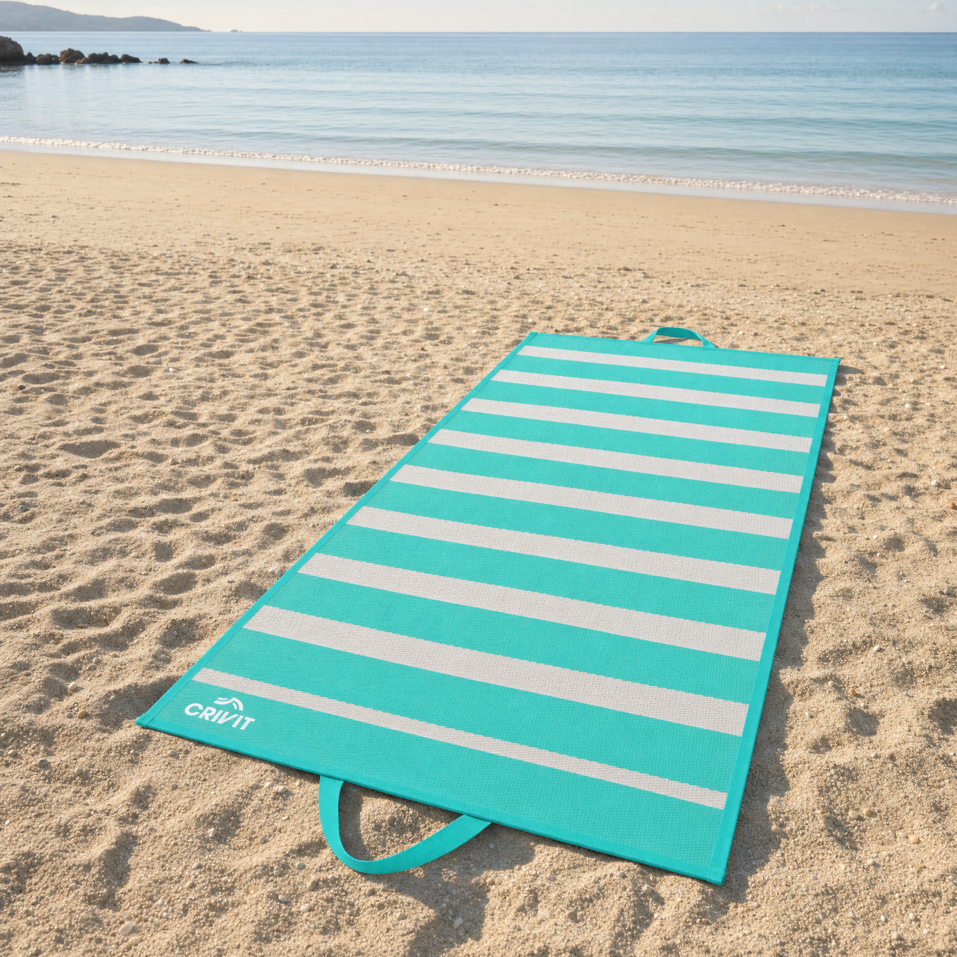 Crivit Esterilla de Playa Plegable a Rayas 90 x 180 cm