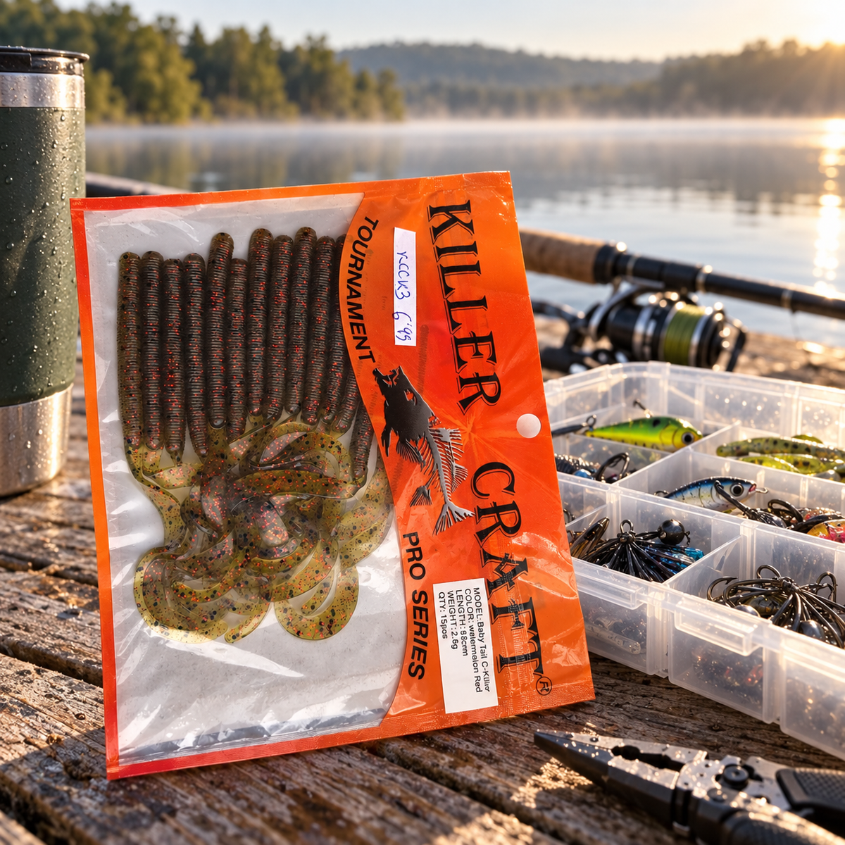 Killer Craft Baby Tail C-Killer junto a equipo de pesca