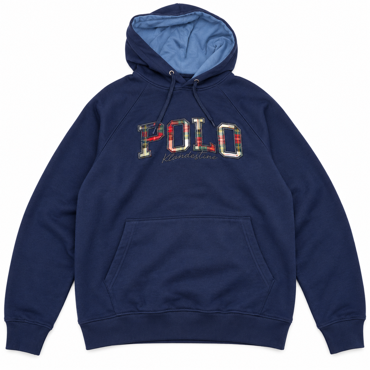 Sudadera Klandestine POLO azul marino con capucha · Tallas M y XL · detalle