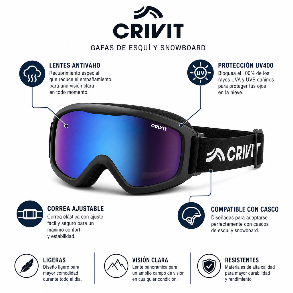 Crivit Gafas Esqui Snowboard Adulto