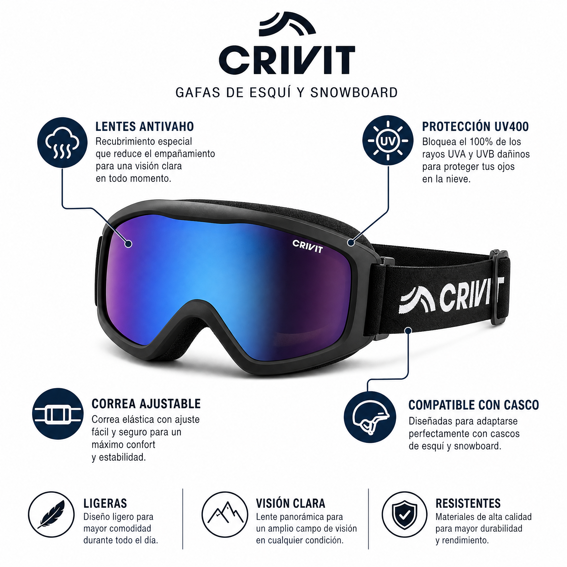 Crivit Gafas Esqui Snowboard Adulto
