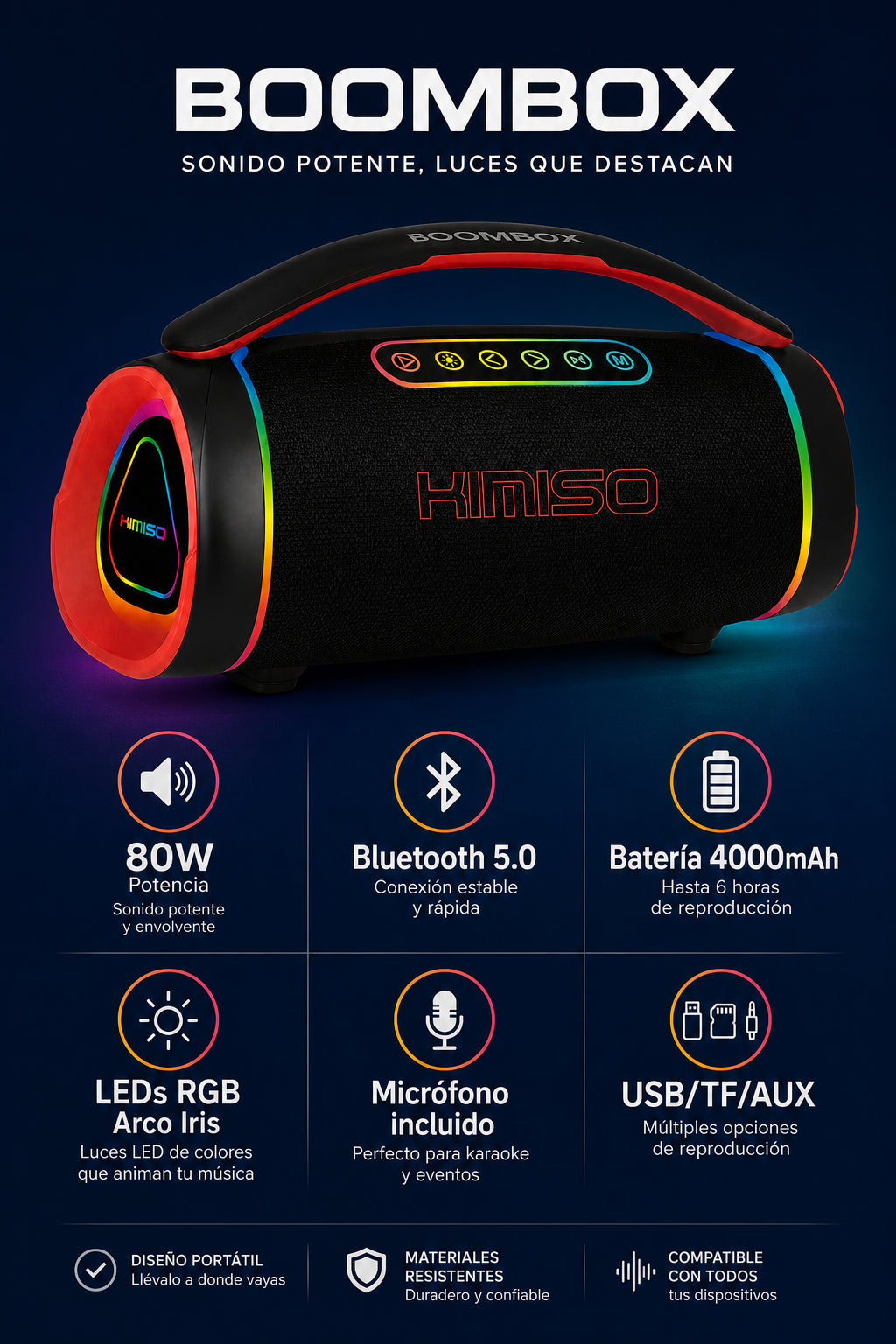 Altavoz Karaoke Kimiso KMS-338 MAX 80W
