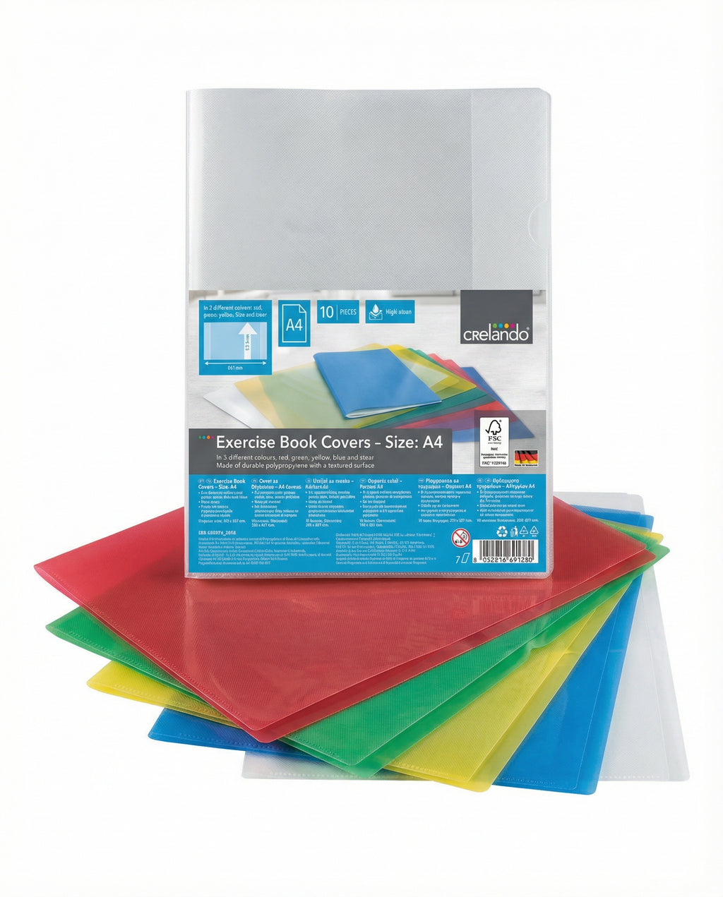 Forros Cuaderno A4 Crelando 10 uds 5 Colores