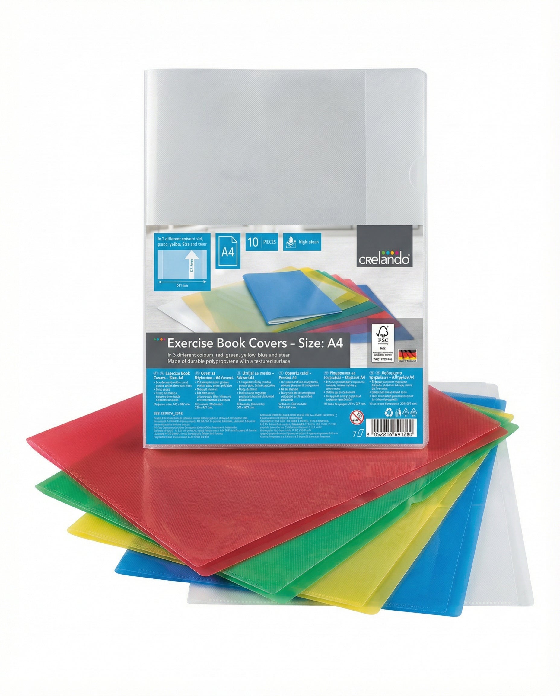 Forros Cuaderno A4 Crelando 10 uds 5 Colores