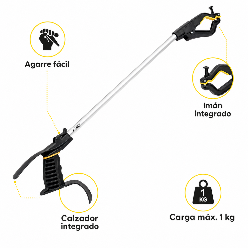 Pinza de Agarre Crane con Imán y Calzador Integrado
