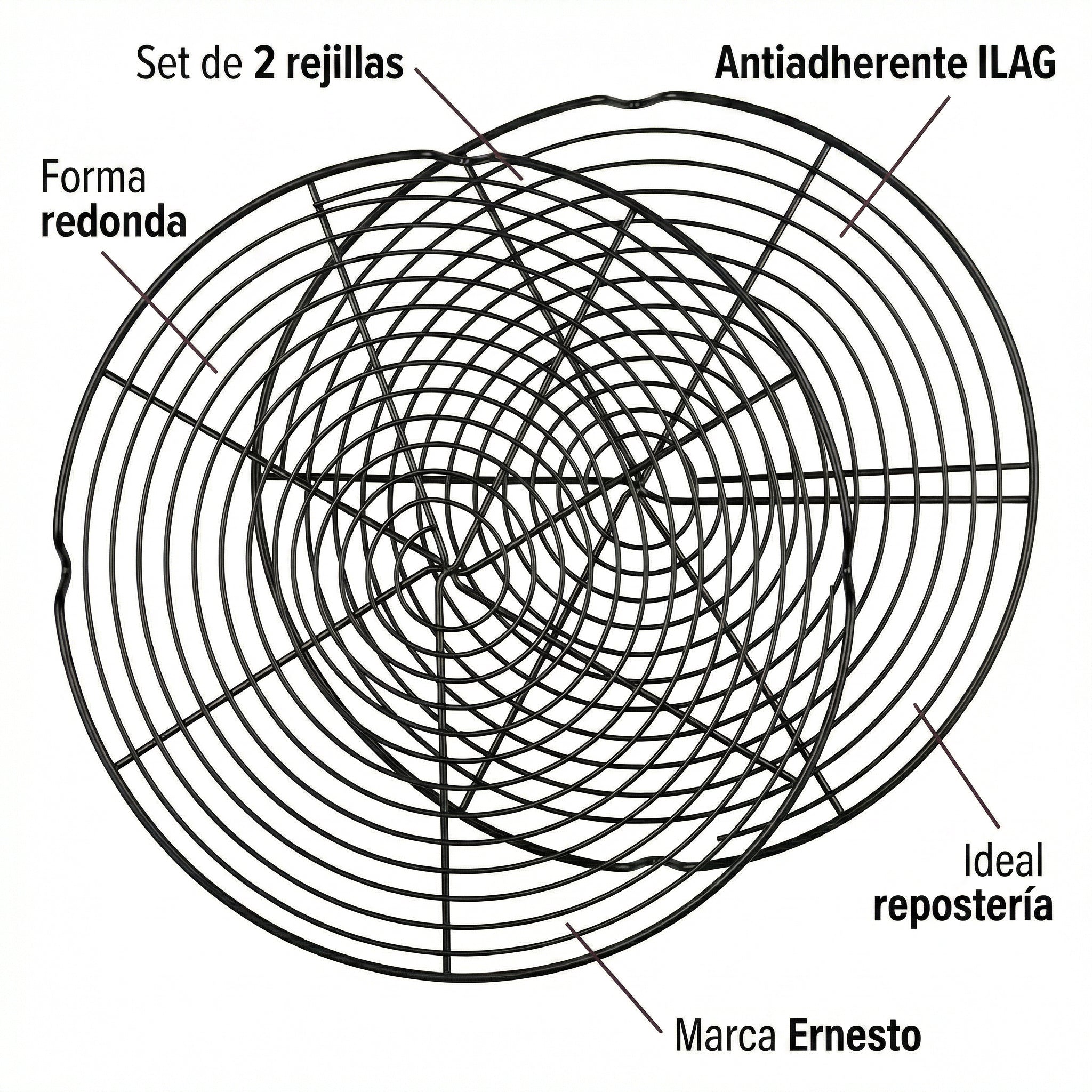 Set 2 Rejillas Enfriamiento Ernesto Antiadherente