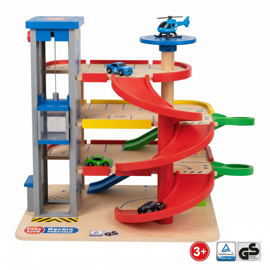 Parking de Madera con Rampas Playtive Racers