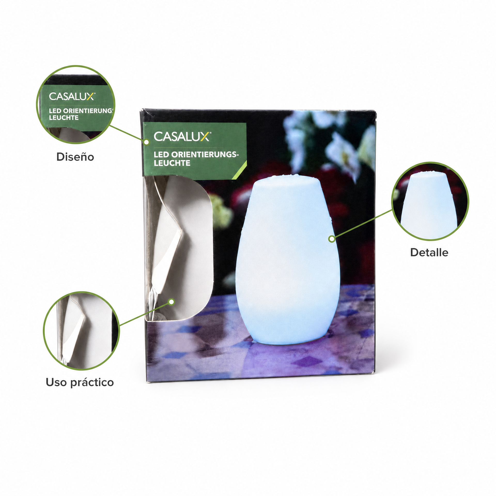 Casalux Lámpara ambiental LED blanca para interiores