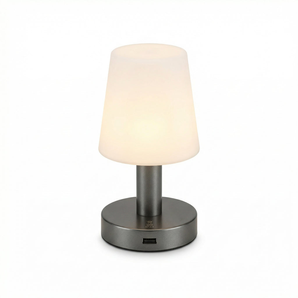 Lámpara de Mesa LED Exterior IP44 Recargable USB Cuerpo Metálico | Casalux
