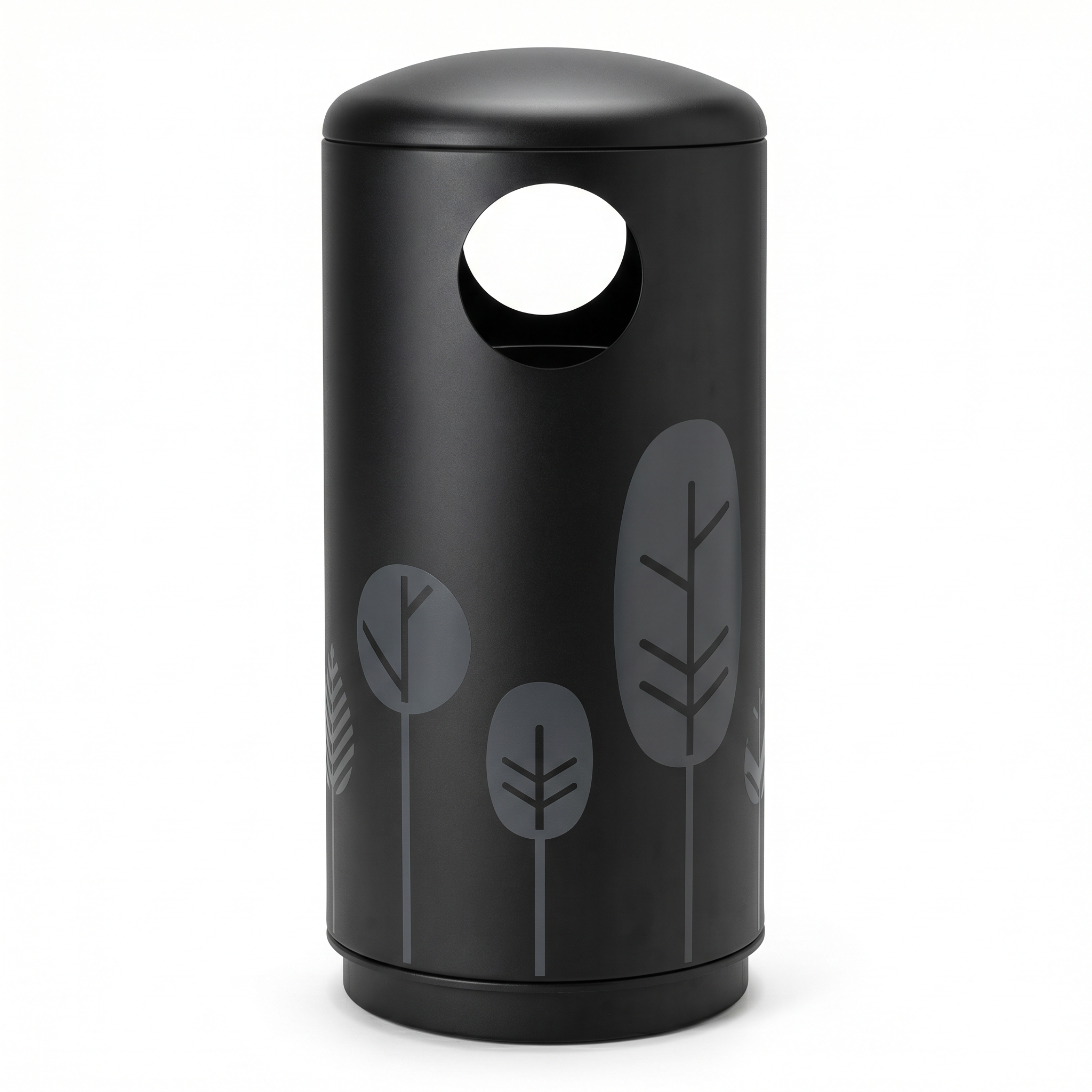 Papelera Exterior Vilagrasa COSMOS NEGRA — Peplera Cosmos Negra Con Vinilos
