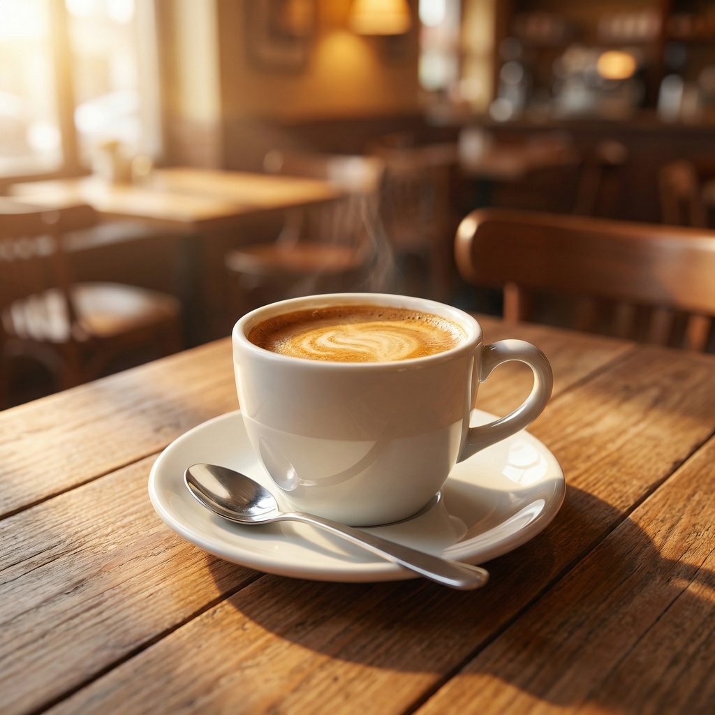 Taza de Café con Plato Cerámica Blanca Clásica 200ml