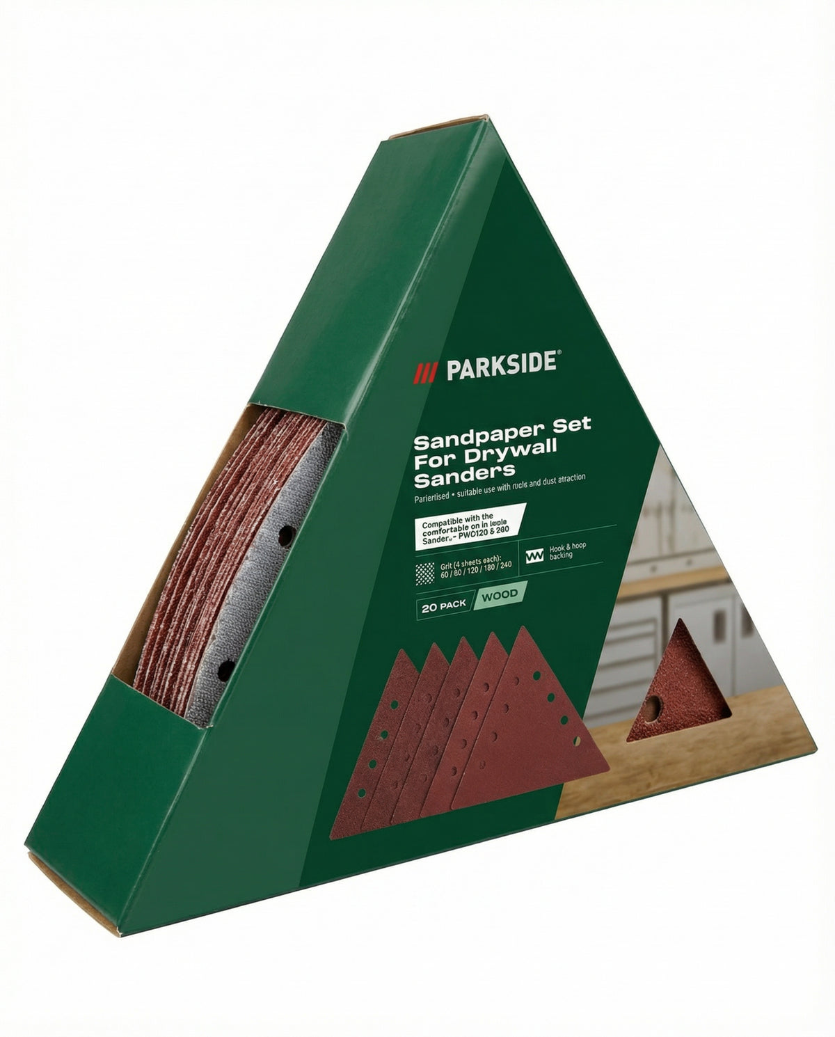 Set 20 Lijas para Lijadora de Pared 5 Granos (60-240) | Parkside