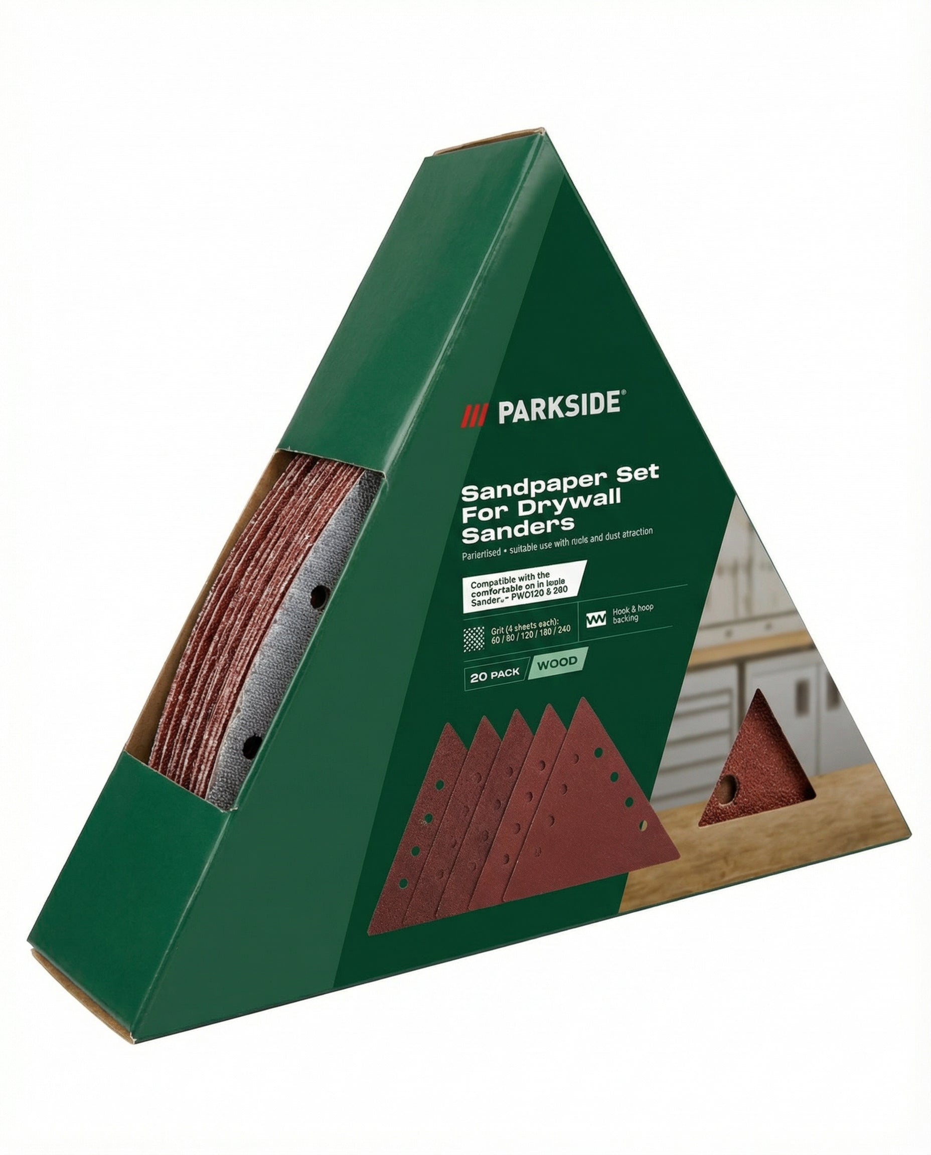 Set 20 Lijas para Lijadora de Pared 5 Granos (60-240) | Parkside