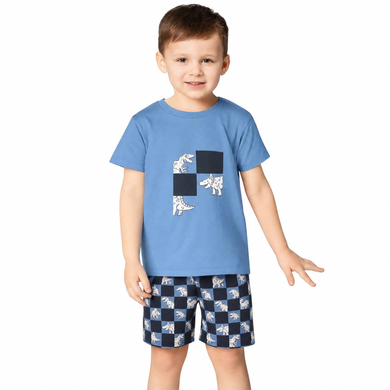 Pijama Corto Dinosaurios Lily & Dan (Brilla en Oscuridad) — Talla 110