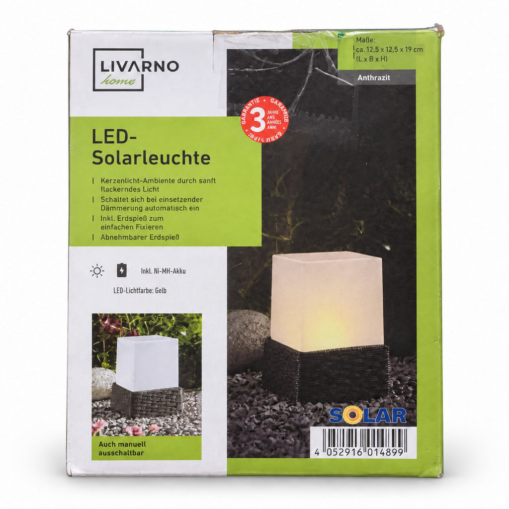 LIVARNO home lámpara solar cuadrada antracita — 01-principal